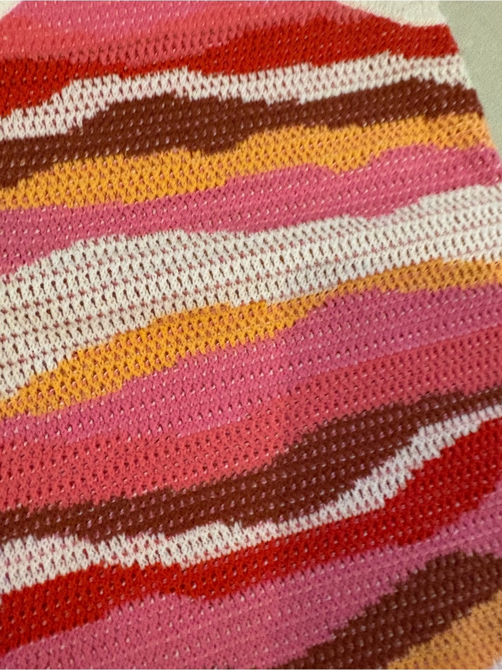 LOFT Pink Multi-Color Crochet Wave Tank - Picture 3 of 5